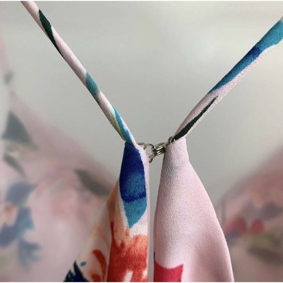 Lush Women's Pink Floral Print Surplice Maxi Dress‎ V-Neck Lined NWT Size Small - Picture 5 of 10